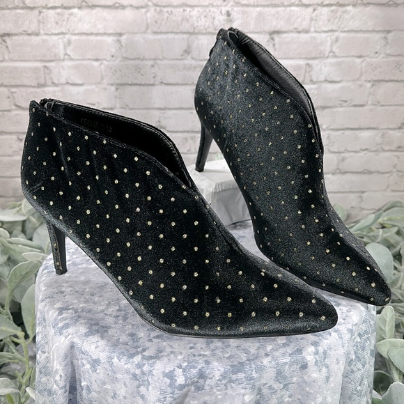 Allegra K V-Shaped Cutout Pointed Toe Stiletto Heel Ankle Boots WMS 10M🖤VGUC🖤 - Picture 1 of 12